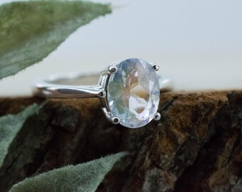Rainbow Moonstone Ring, Natural Untreated Madagascar Moonstone; 1.720cts
