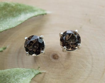 Smoky Quartz Earrings; Natural Untreated USA Quartz; 1.670cts