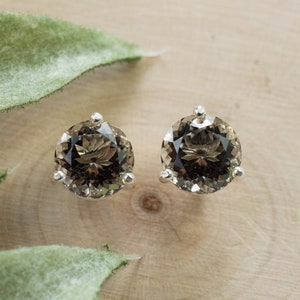 Rauchquarz Ohrringe; Echter unbehandelter USA Quarz; 2.465cts