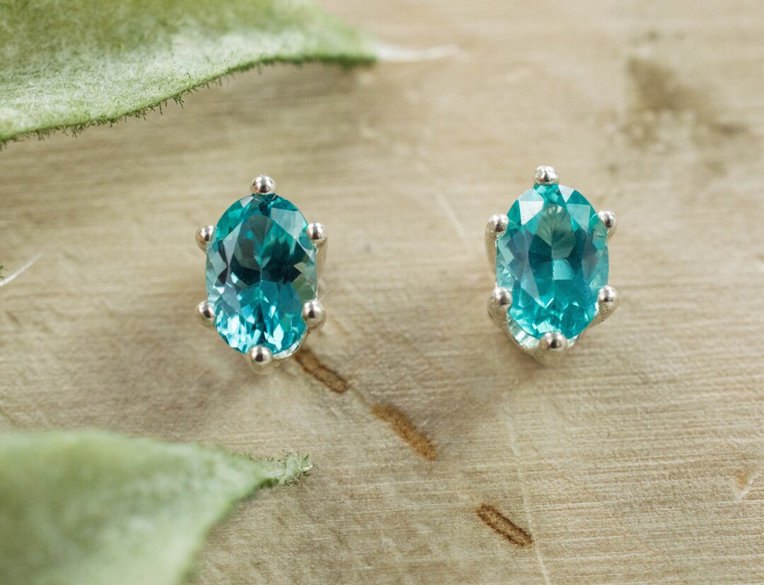 Georgia Earrings - Blue Apatite