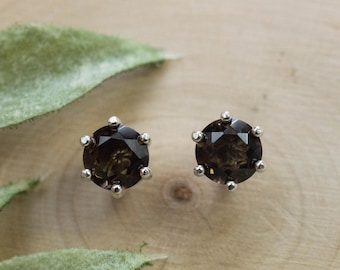 Smoky Quartz Earrings; Natural Untreated USA Quartz; 1.650cts