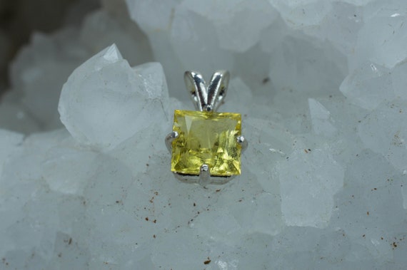 Danburite Sterling Silver Pendant Genuine Untreated Mexican Yellow