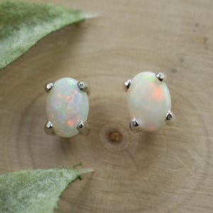 Opal Earrings, Natural Untreated Australia Opal; 0.945cts