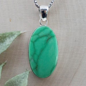Variscite Pendant, Natural Untreated Australia Variscite; 26x14mm