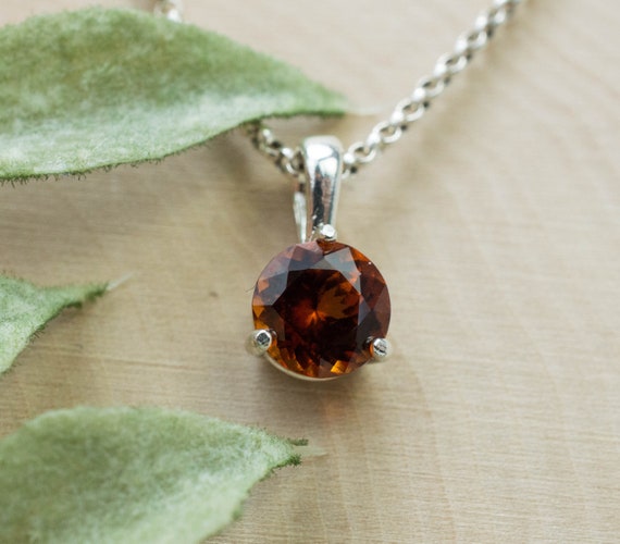 Hessonite Garnet Pendant; Genuine Untreated Sri Lanka Garnet