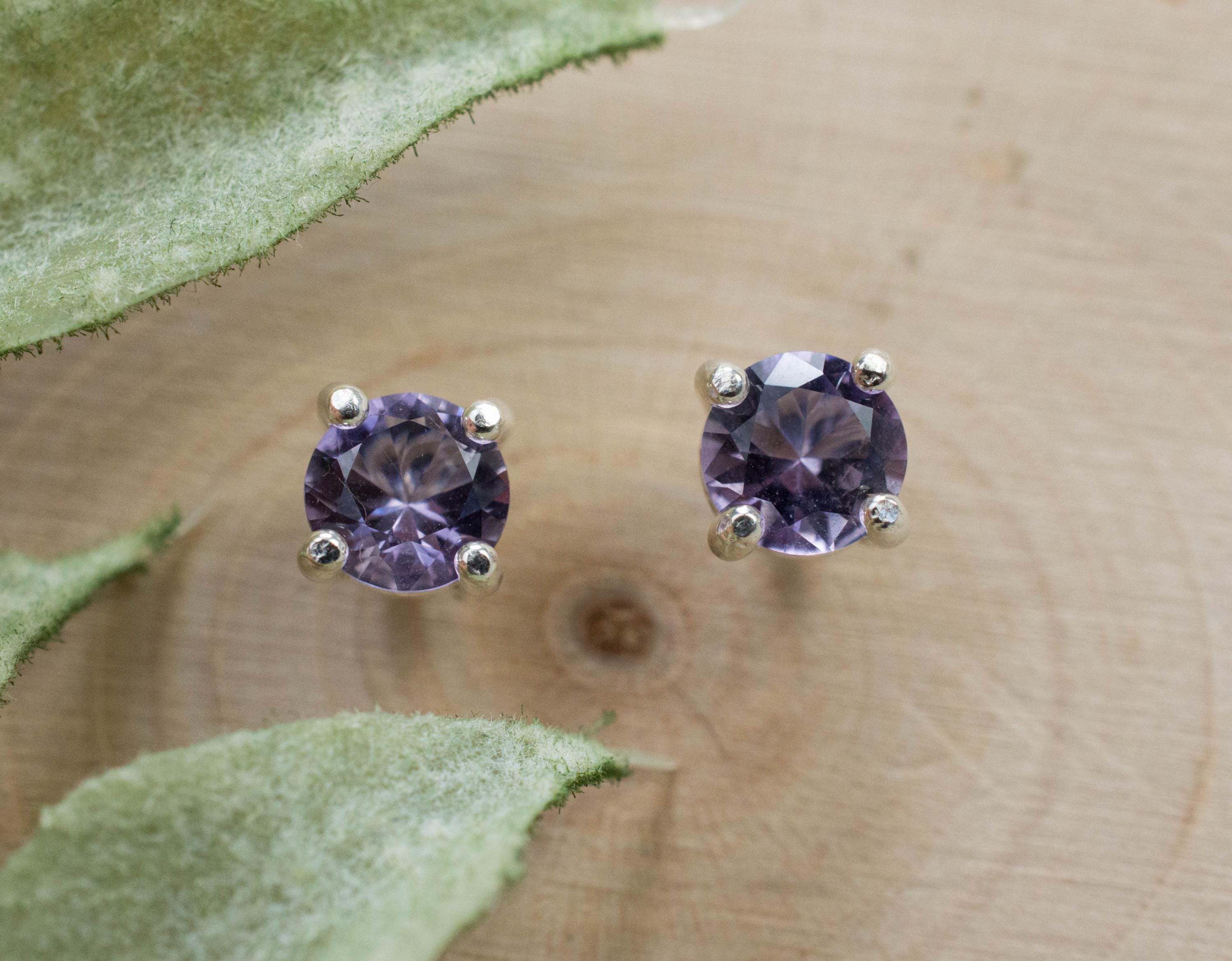Scapolite Earrings, Natural Untreated Tanzania Purple Scapolite; 0.735cts