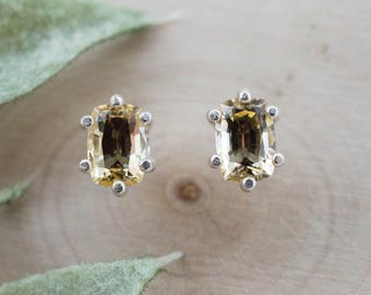 Imperial Topaz Earrings; Natural Untreated Brazil Topaz; 1.500cts