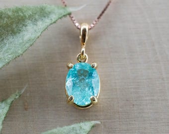 Paraiba Tourmaline Pendant; Natural Brazilian Tourmaline; 0.835cts