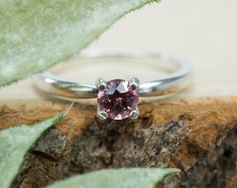 Pink Sapphire Ring, Genuine Untreated Madagascar Sapphire