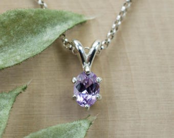 Lavender Spinel Pendant; Natural Untreated Vietnam Purple Spinel; 0.710cts