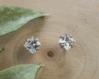 Silver Topaz Earrings; Genuine Untreated Brazil Topaz; 0.795cts