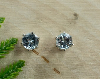 Aquamarine Earrings; Genuine Untreated Madagascan Aquamarine