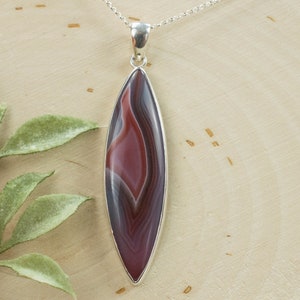 Agate Pendant; Genuine Untreated Botswana Agate