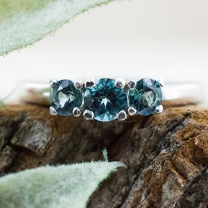 Indicolite Tourmaline Ring, Natural Untreated Brazil Blue Tourmaline; 0.595cts