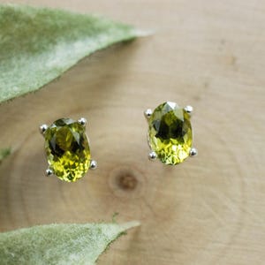 Green Tourmaline Earrings; Natural Untreated San Diego Tourmaline; 0.895cts