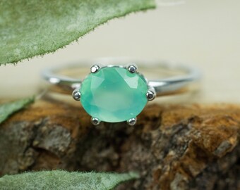 Chrysoprase Ring, Natural Untreated Australia Chrysoprase