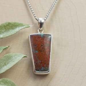 Sonora Sunset Chrysocolla Pendant; Natural Untreated Chrysocolla; 26x16mm
