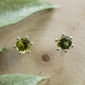 Green Tourmaline Earrings; Natural Untreated San Diego Tourmaline; 0.355cts