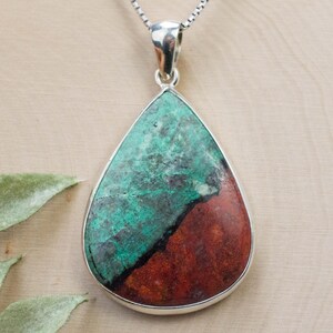 Sonora Sunset Chrysocolla Pendant; Natural Untreated Mexico Chrysocolla; Sonora Sunrise
