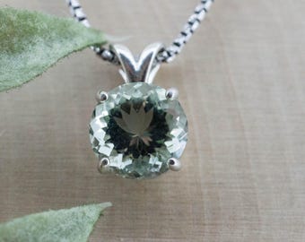 Prasiolith Anhänger; Natürlicher Brasilien Grüner Amethyst; 3.450cts