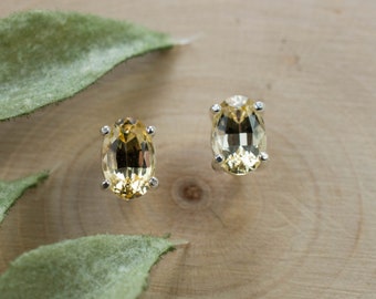 Imperial Topaz Earrings; Natural Untreated Brazil Topaz; 1.630cts