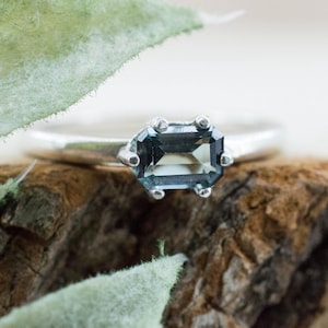 Gray Tourmaline Ring, Natural Untreated Brazil Tourmaline; 0.560cts