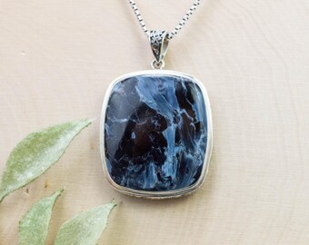 Pietersite Pendant; Natural Untreated Namibia Pietersite; 29x27mm