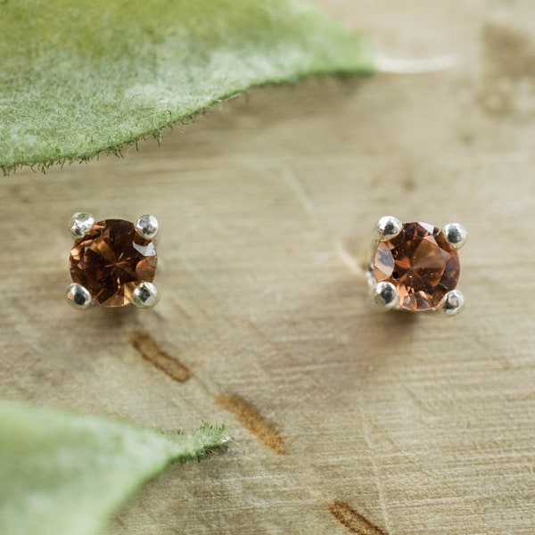 Cinnamon Garnet Earrings; Genuine Untreated Tanzania Garnet