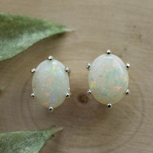 Opal Earrings, Natural Untreated Australia Opal; 1.885cts