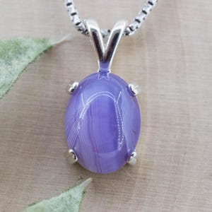 Purple Chalcedony Pendant; Natural Untreated Ethiopia Agate; 5.450cts