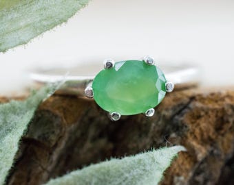 Chrysoprase Ring, Natural Untreated Australian Chrysoprase; 0.620cts