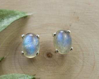 Labradorite Earrings; Natural Untreated Madagascar Labradorite; 2.885cts