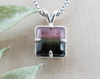 Watermelon Tourmaline Pendant; Natural Untreated Brazil Tourmaline; 6.185cts