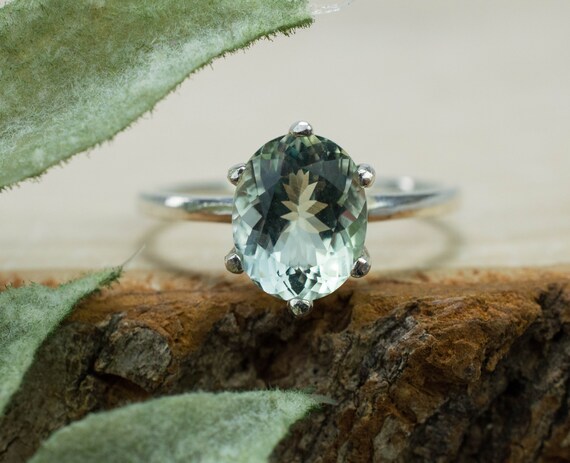 Prasiolite Ring Natural Brazil Green Amethyst 1.750cts Etsy