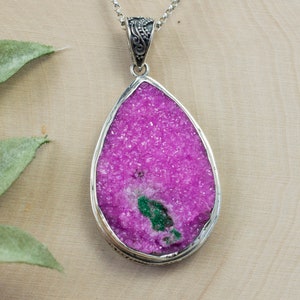 Cobalt Calcite Pendant, Natural and Untreated Congo Calcite