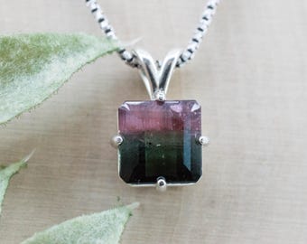 Watermelon Tourmaline Pendant; Natural Untreated Brazil Tourmaline; 4.470cts
