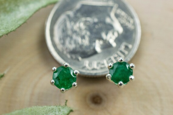 Emerald Earrings Natural Brazil Emerald 0.515cts Etsy