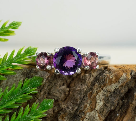 Tourmaline and amethyst ring deals