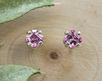 Pink Spinel Earrings; Natural Untreated Mozambique Spinel; 0.675cts