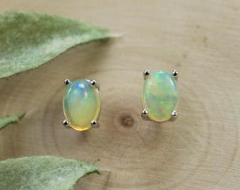 Ethiopian Opal Earrings, Genuine Untreated Welo Opals; 1.455cts