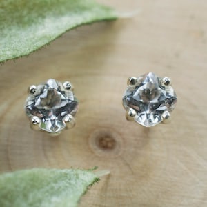 Goshenite Earrings; Natural Untreated Mozambique Platinum Beryl; 1.175cts
