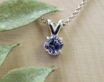 Lavender Spinel Pendant; Natural Untreated Vietnam Purple Spinel; 0.850cts