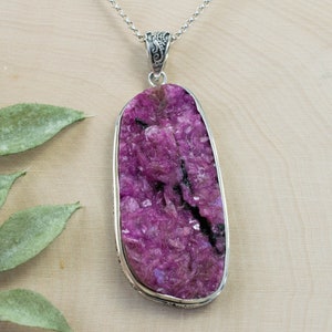 Cobalt Calcite Pendant, Natural Untreated Congo Calcite