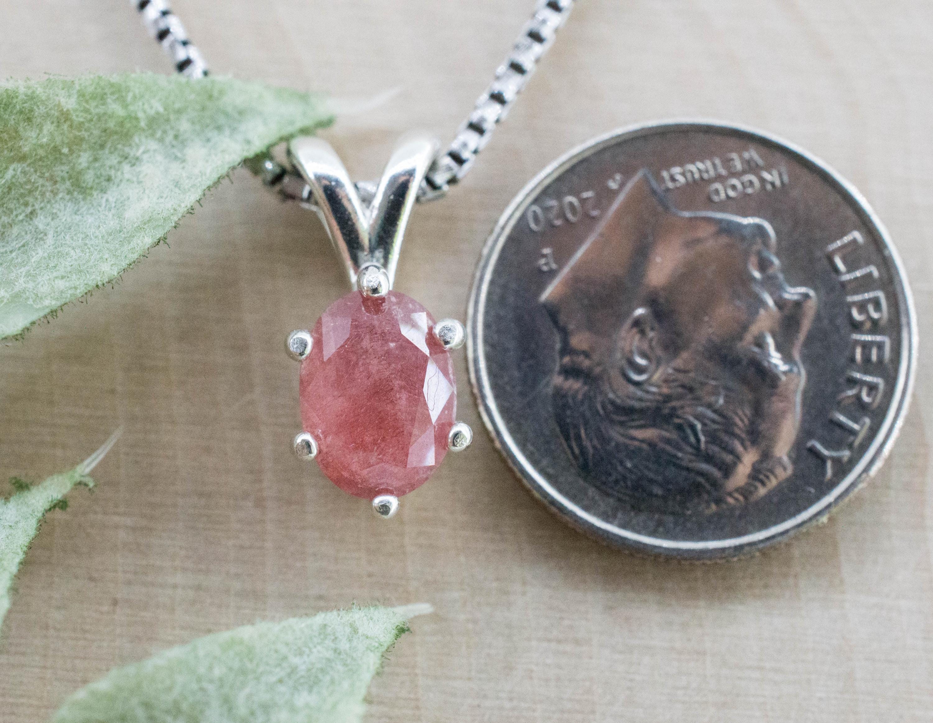 ストロベリークォーツペンダント；天然未処理メキシコ産ストロベリー