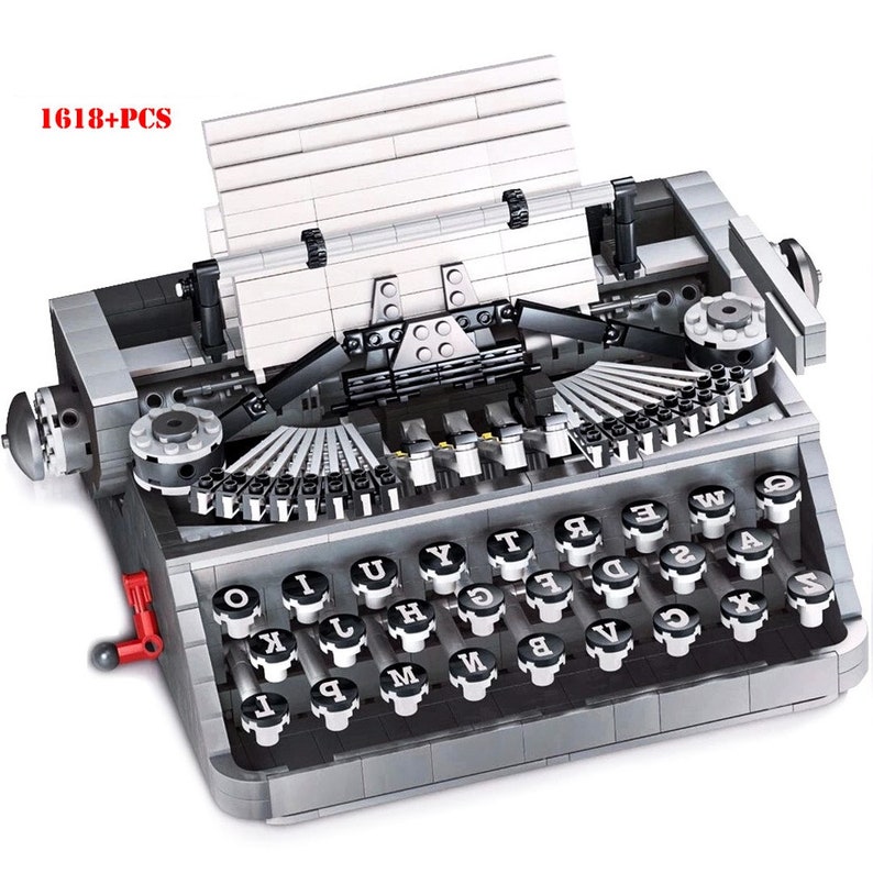 Typewriter Lego Typewriter Keyboard Moc Construction Set Toys Etsy
