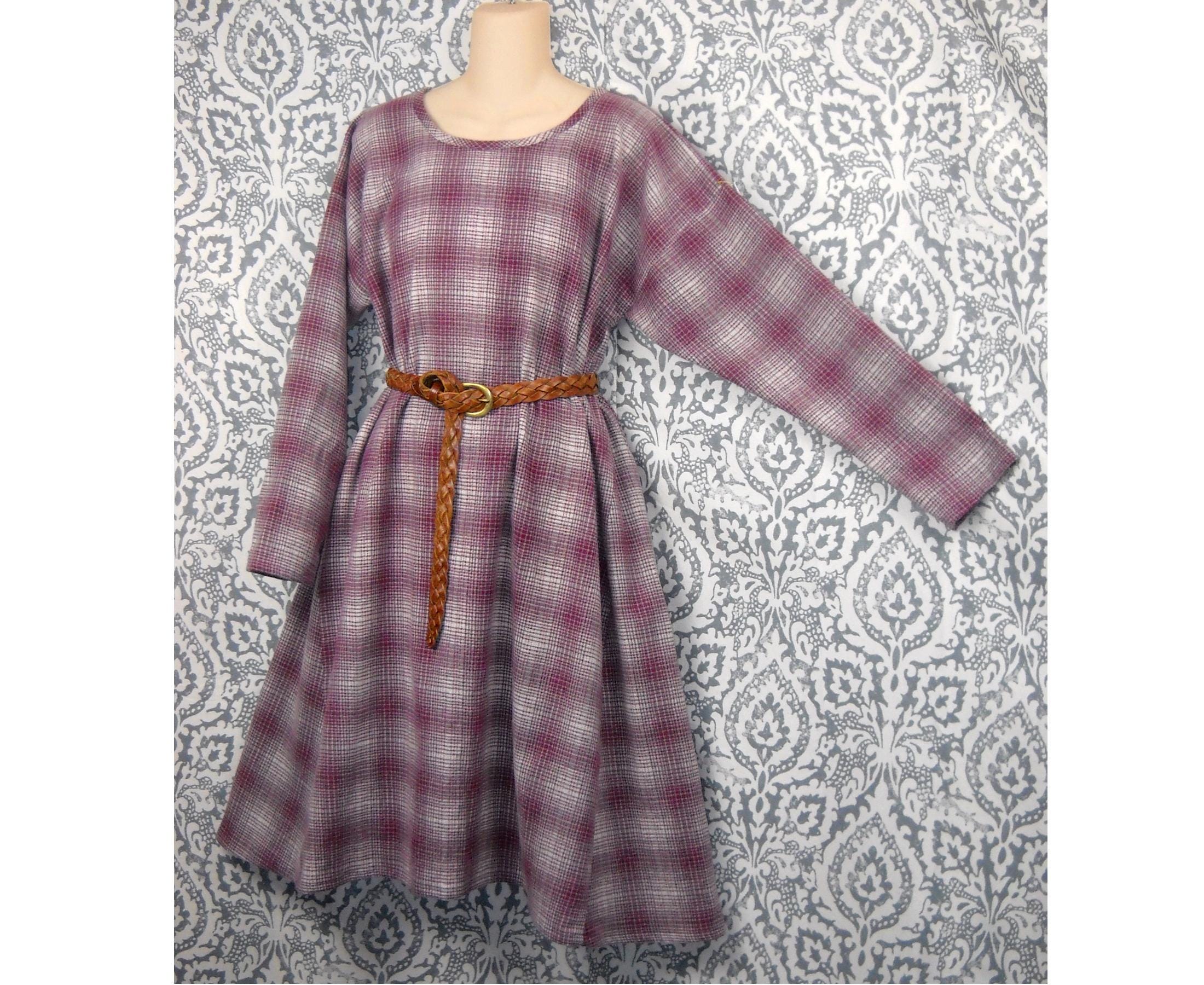 Sz M Medieval Cotton Plaid Tunic Norman, Saxon, Viking SCA, LARP