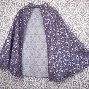 Kid Cotton Purple & Silver Celestial 29" Cape for Halloween Costume