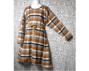 Sz XL Medieval Plaid Wool Blend Tunic Norman, Saxon, Viking SCA, LARP
