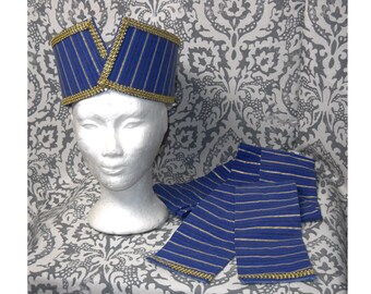 Colorful Metallic Wise Man Magi Nativity Headpiece Crown and Sash for Costume Adult or Teen