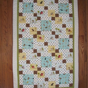Puppy Dogs and Polka Dots Baby Quilt